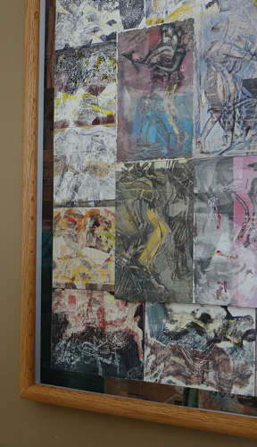 Original picture figures dancing composite monotype by Lys Flowerday  WIRELESS ANCHORAGE