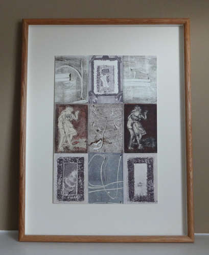 Monotype art composite original Milonga by artist Lys Flowerday Devon - MOVING NOT MOVING