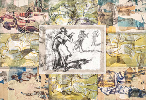 Dreamscape figures dancing milonga  giclée art print by Lys Flowerday Devon - INSOMNIA
