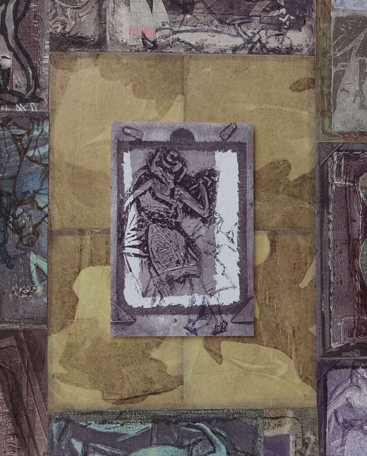 Mixed media figurative original picture dancers by artist Lys Flowerday - WITHIN WITHOUT