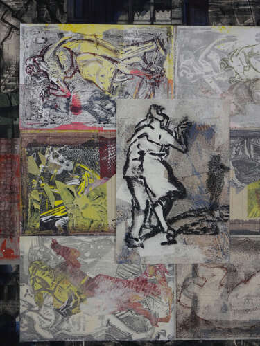 Original artwork dance and sewing machines by artist Lys Flowerday - WALTZ FOR WINNARETTA