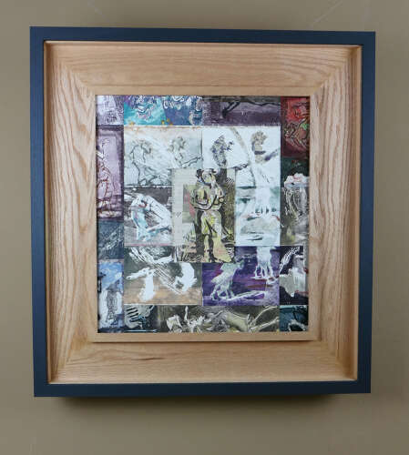 Monotype art composite figurative by Lys Flowerday Studio Dix Neuf - ALONG A SHORELINE